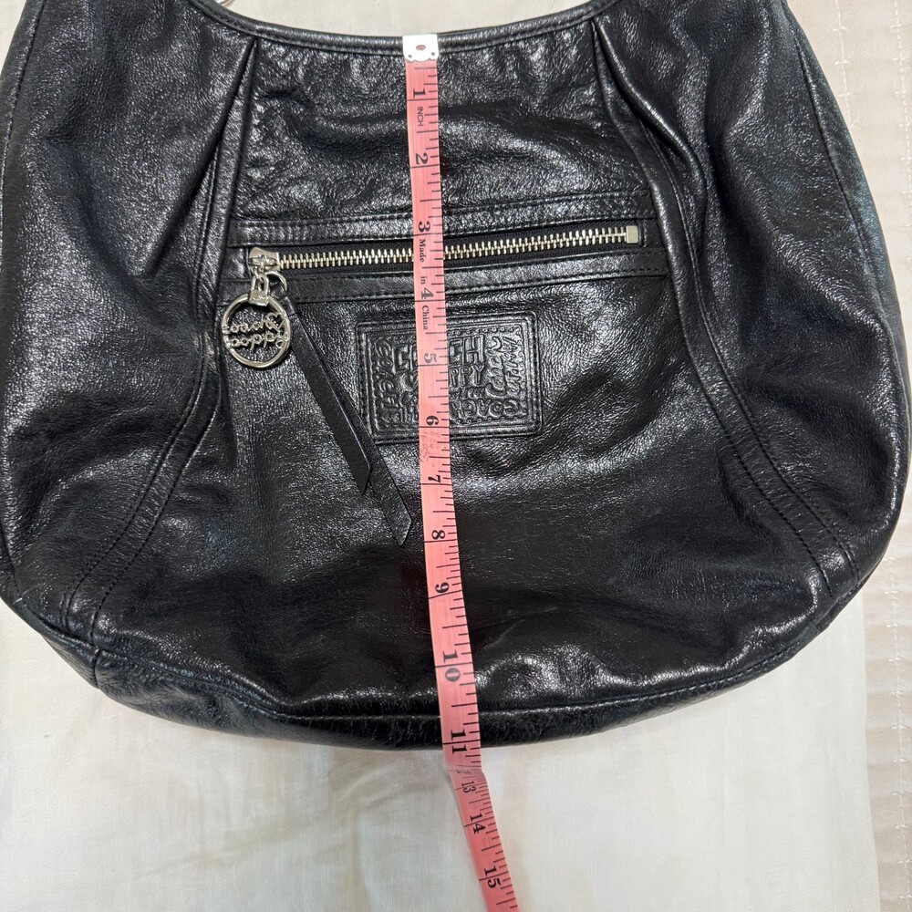 Coach Poppy Black Shoulder Bag M1069‑16374 Mint Condition, Silver Hardware, Rare - Picture 12 of 15